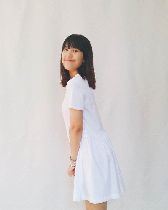 Cotton knit smock dress