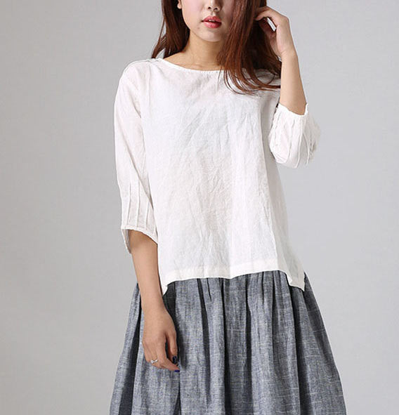 Loose White Linen Shirt